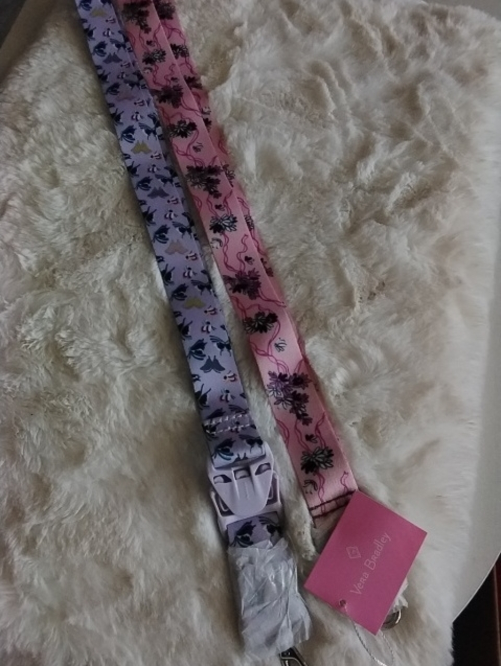 Vera Bradley Dual Floral Lanyards in Pink & Lavender